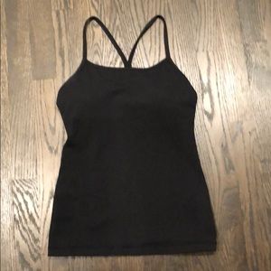 lululemon power y tank size 4 black